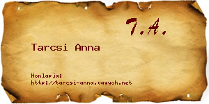 Tarcsi Anna névjegykártya